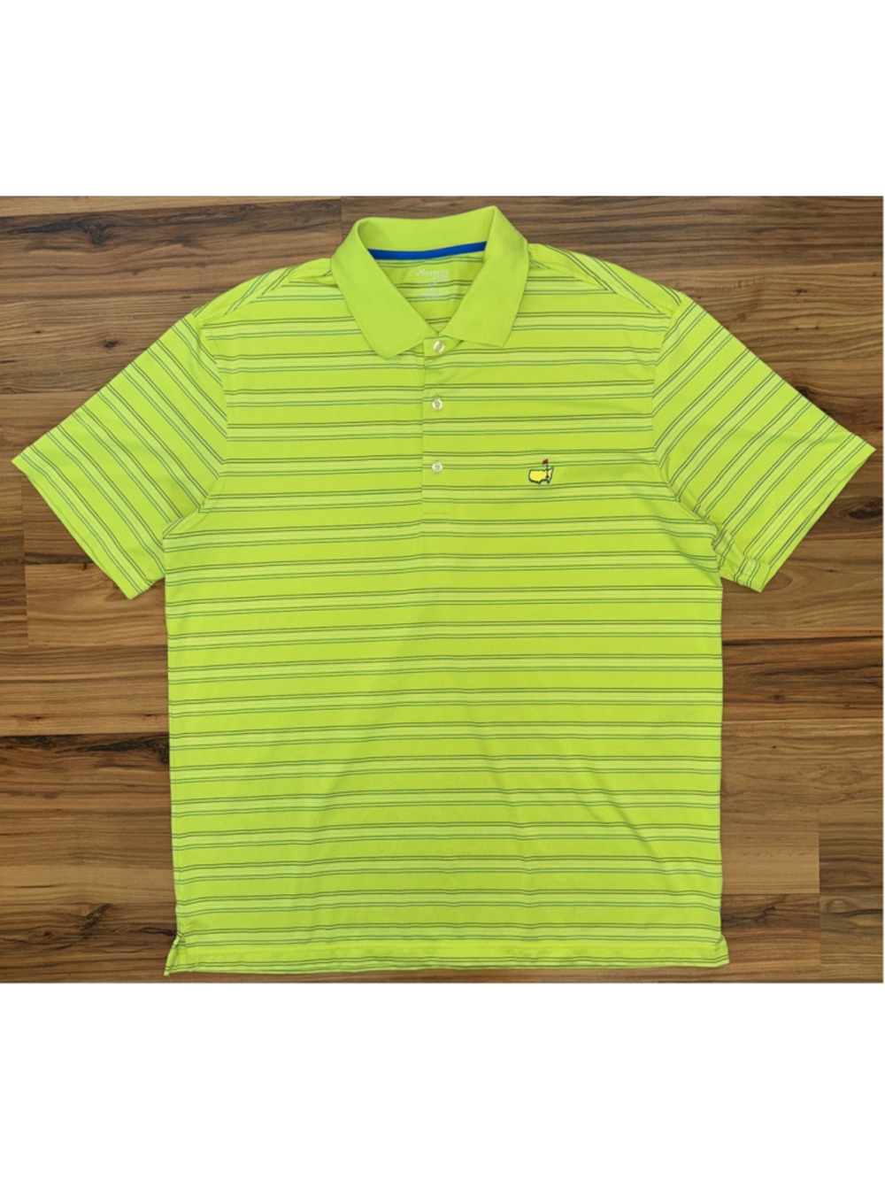 Masters Tech Neon Golf Polo Shirt XL Augusta National Preppy Coastal Golfcore
